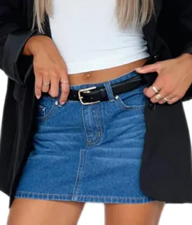 Women Y2k Denim Mini Skirt Sexy Bodycon Short Jean Skirt Low Rise Cargo Skirts with Pockets Vintage Streetwear