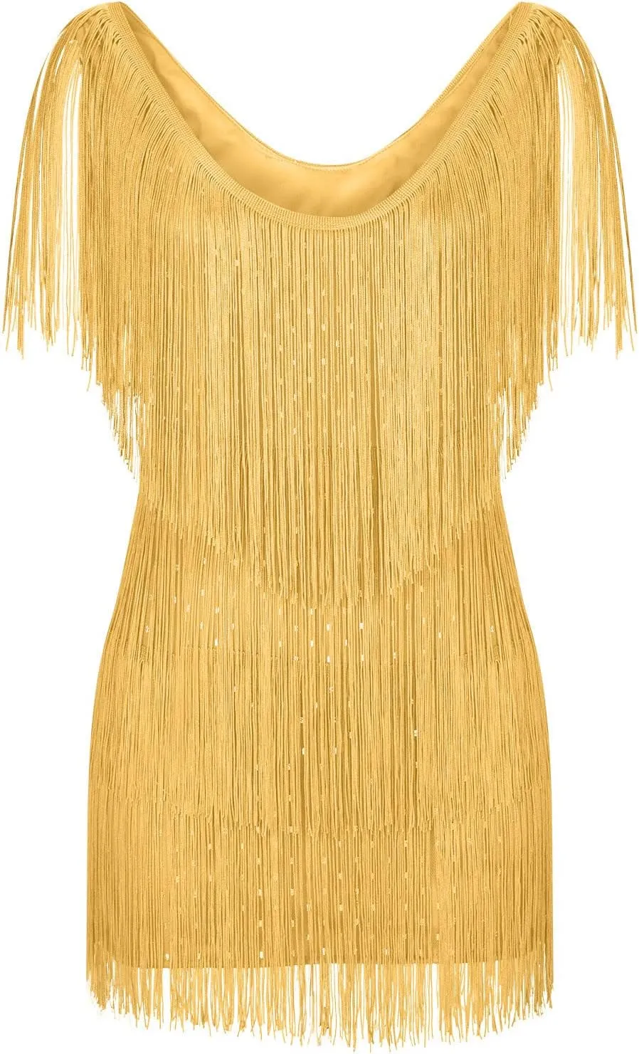 Womens Fringe Dress Spaghetti Strap Sleeveless Tassel Sling Dress Sexy V Neck Backless Cocktail Party Mini Dress