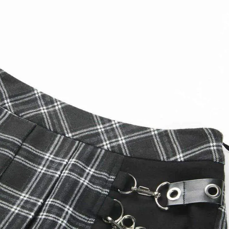 Women's Tartan Pleated Punk Skirt