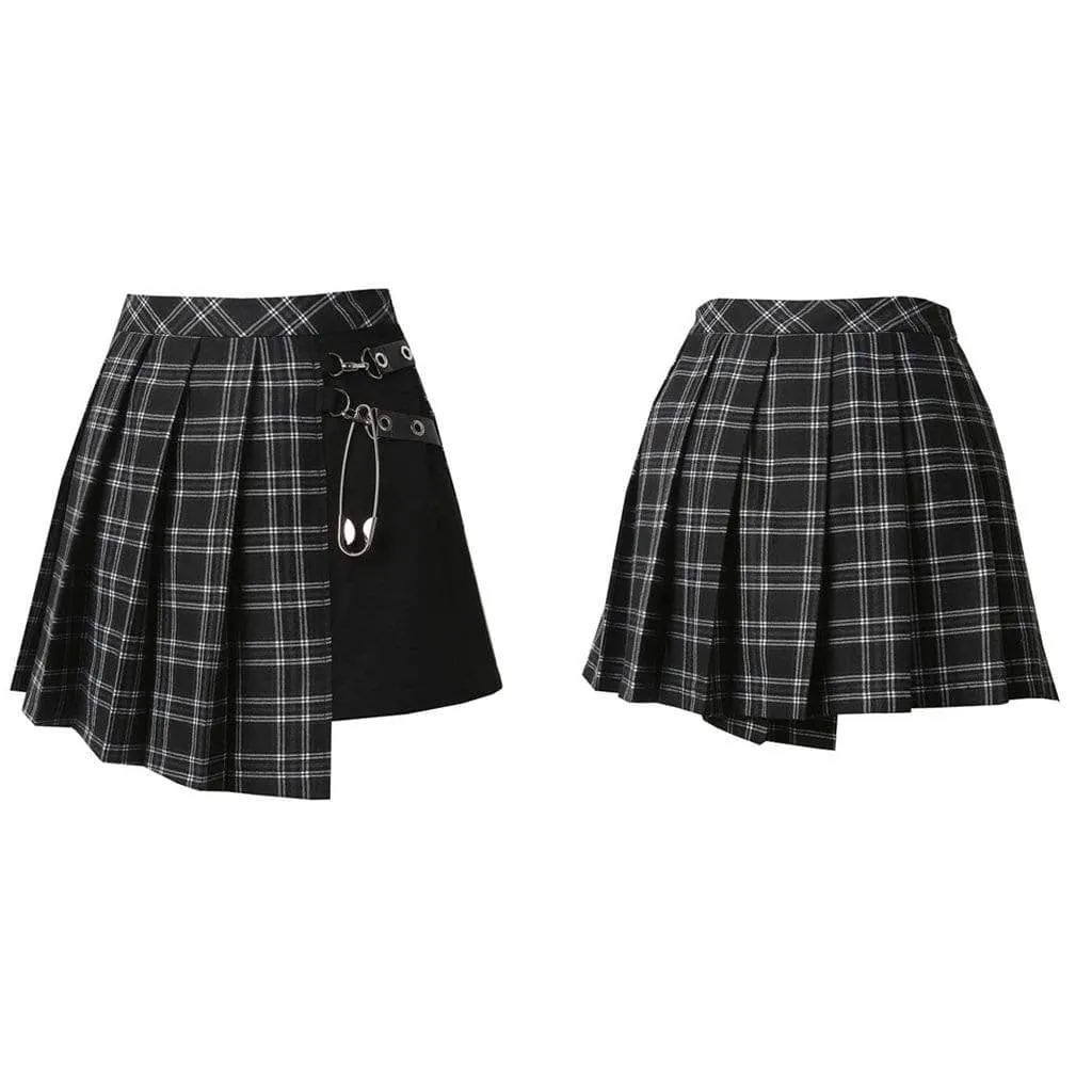 Women's Tartan Pleated Punk Skirt